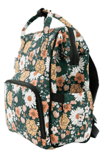 Texas Tushies Emerald Meadow Diaper Bag with Trendy Backpack Style for Busy Parents - 