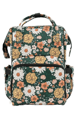 Texas Tushies Emerald Meadow Diaper Bag with Trendy Backpack Style for Busy Parents - 