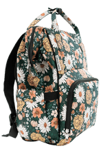 Texas Tushies Emerald Meadow Diaper Bag with Trendy Backpack Style for Busy Parents - 