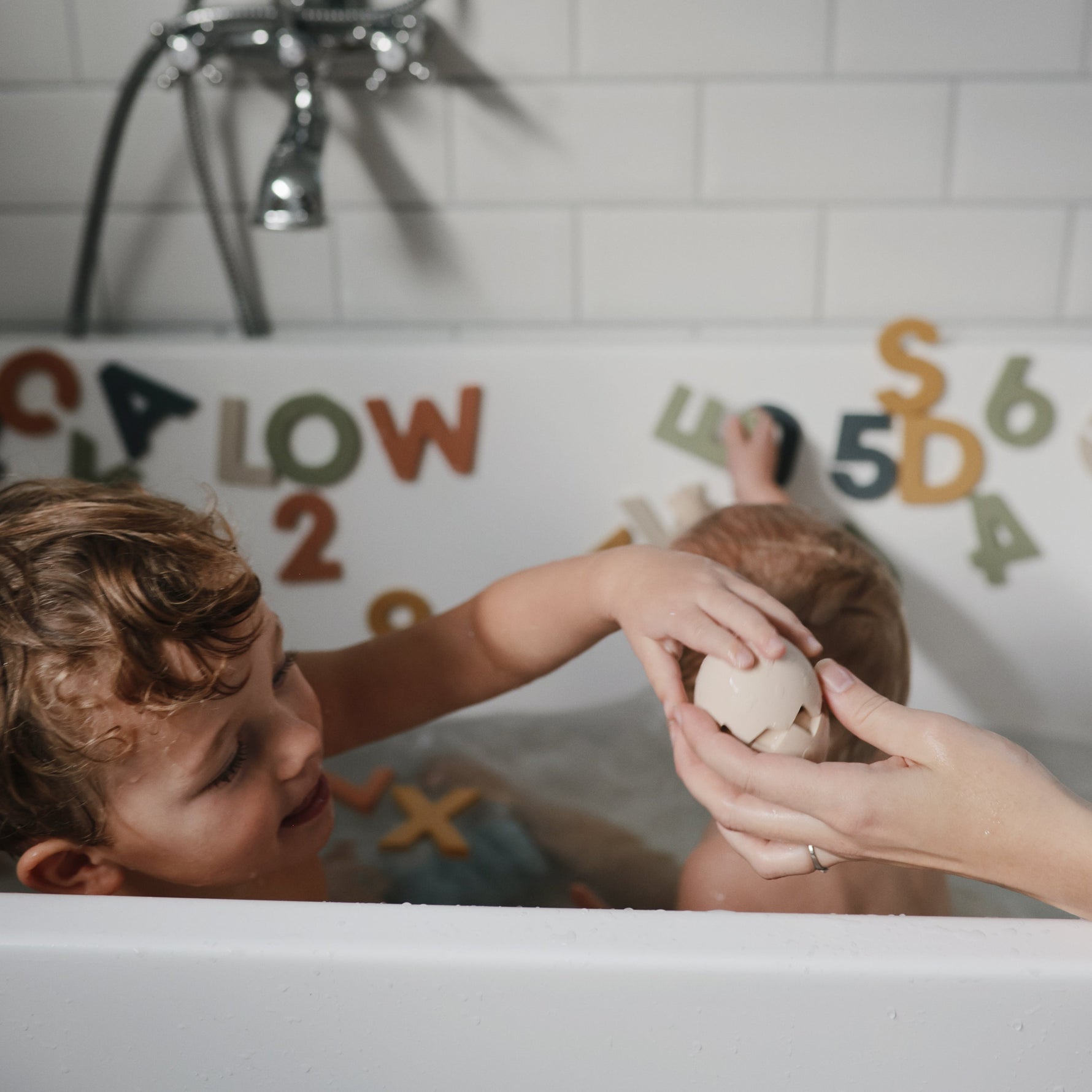 Mushie Mold Free Bath Play Set. Safe, colorful baby & toddler bath toys.