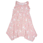Sweet Bamboo Emma's Floral Racerback Dress with Ruffle Trim for Little Girls - 