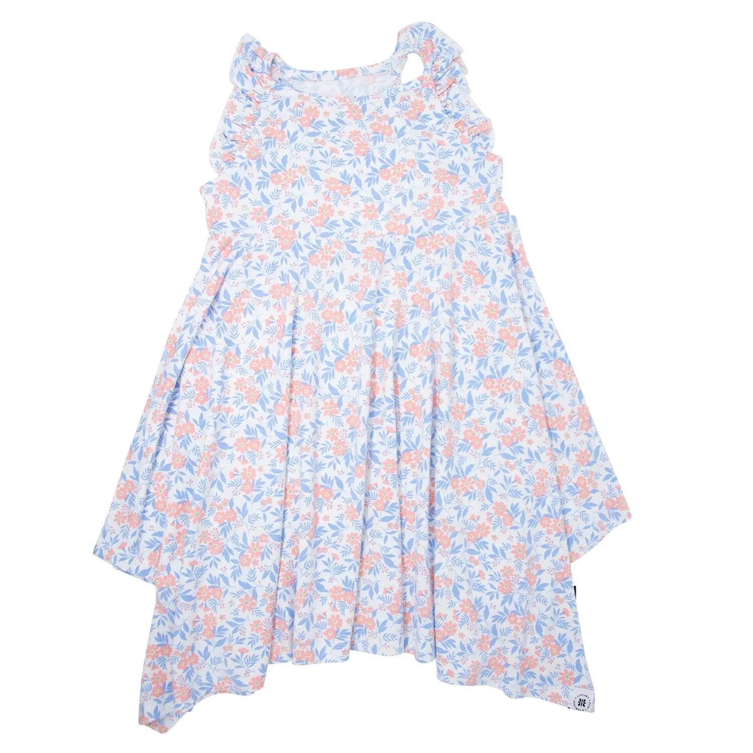 Emmas Racerback Dress for Girls with Ruffle Trim and Knee Length Design Sweet Bamboo