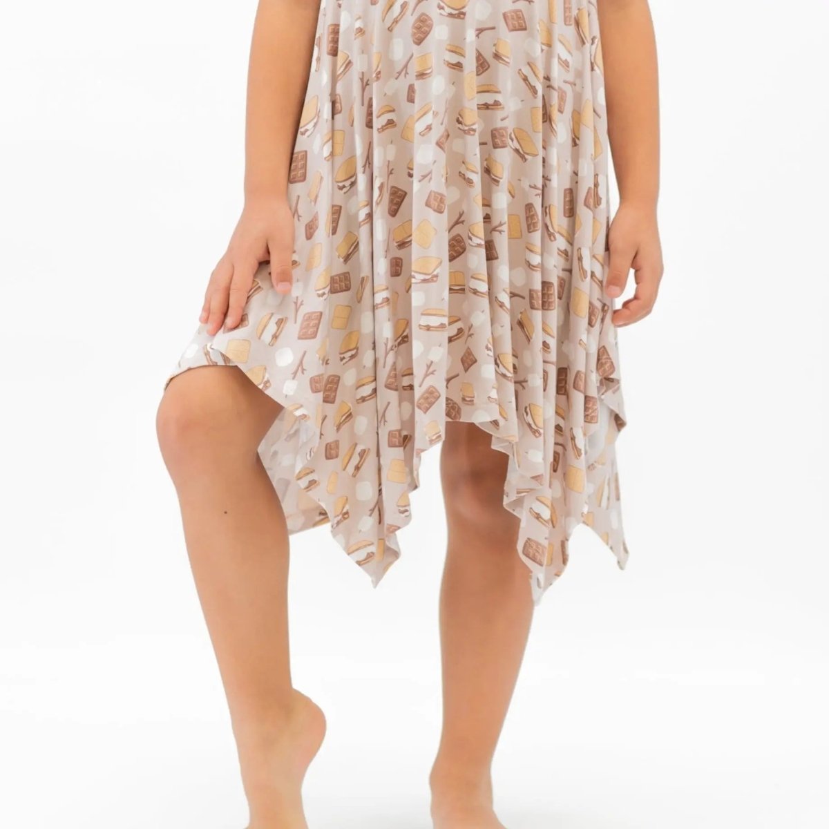 Emmas Racerback Dress For Girls With Ruffle Trim And Twirl Appeal Sweet Bamboo
