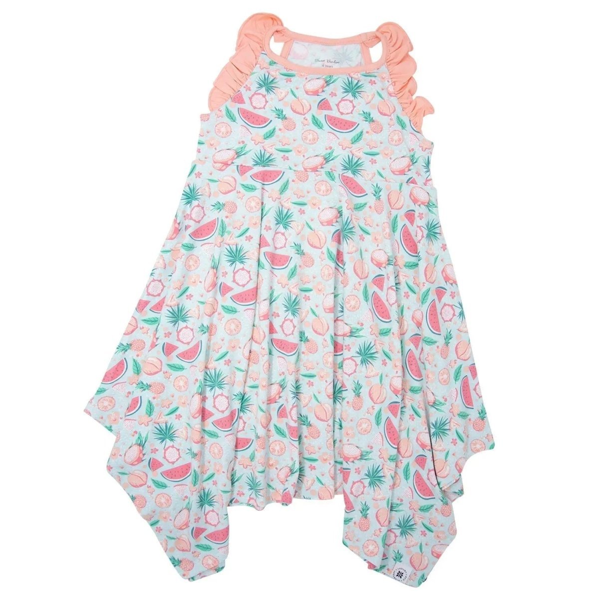 Sweet Bamboo Emma's Racerback Dress with Ruffle Trim for Comfortable Girls' Wear - 