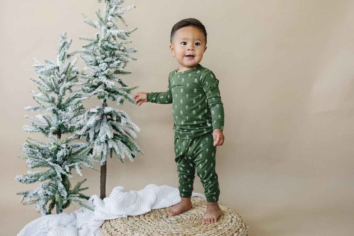 Little Joy Co. Evergreen Dreams 2 Piece Bamboo Pajamas 0 - 3 to 6 - 12 Months - Everetts Place Boutique - 