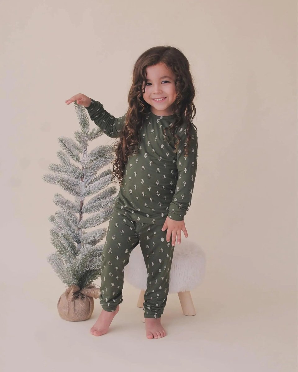 Little Joy Co. Evergreen Dreams 2 Piece Bamboo Pajamas 0 - 3 to 6 - 12 Months - Everetts Place Boutique - 