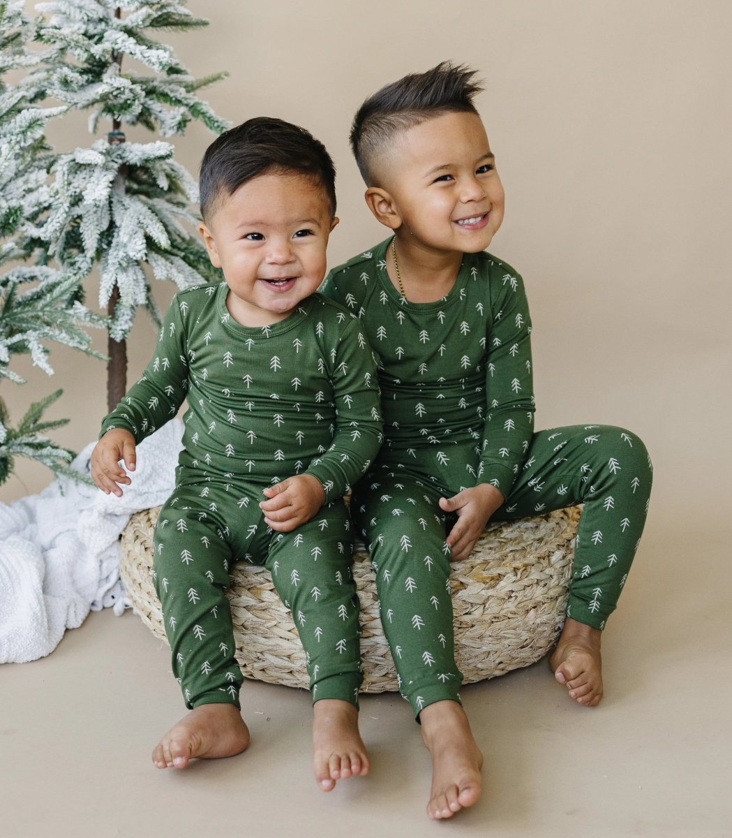 Little Joy Co. Evergreen Dreams 2 Piece Bamboo Pajamas 0 - 3 to 6 - 12 Months - Everetts Place Boutique - 