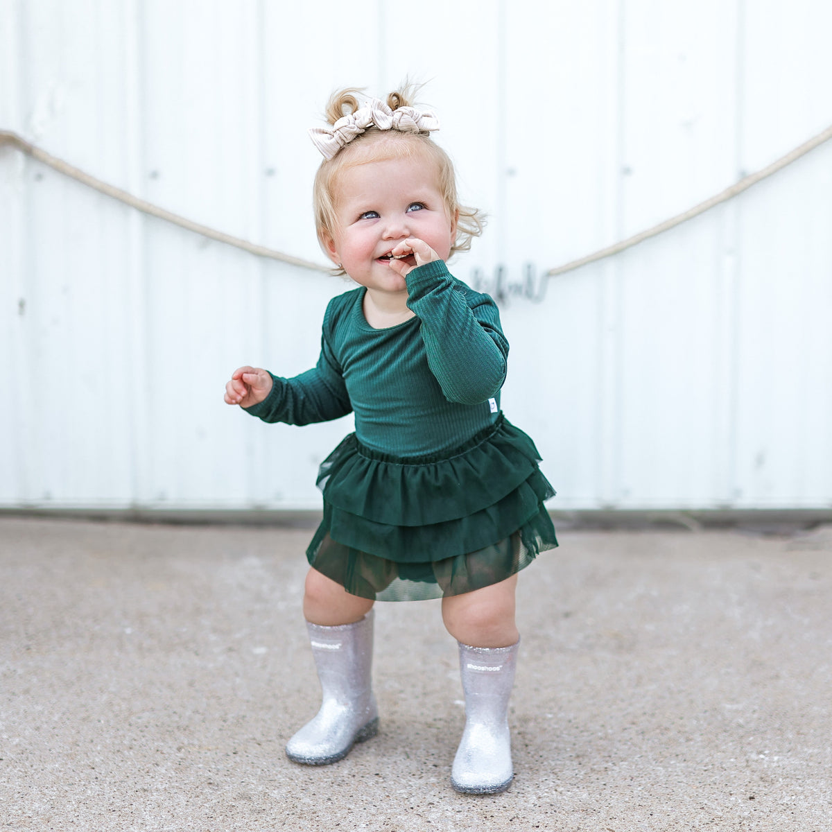 DREAM BIG LITTLE CO EVERGREEN RIB DREAM TUTU BODYSUIT DRESSEveretts Place