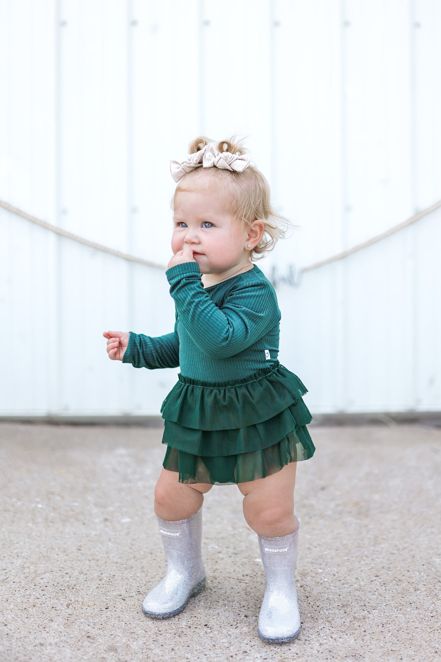 DREAM BIG LITTLE CO EVERGREEN RIB DREAM TUTU BODYSUIT DRESSEveretts Place