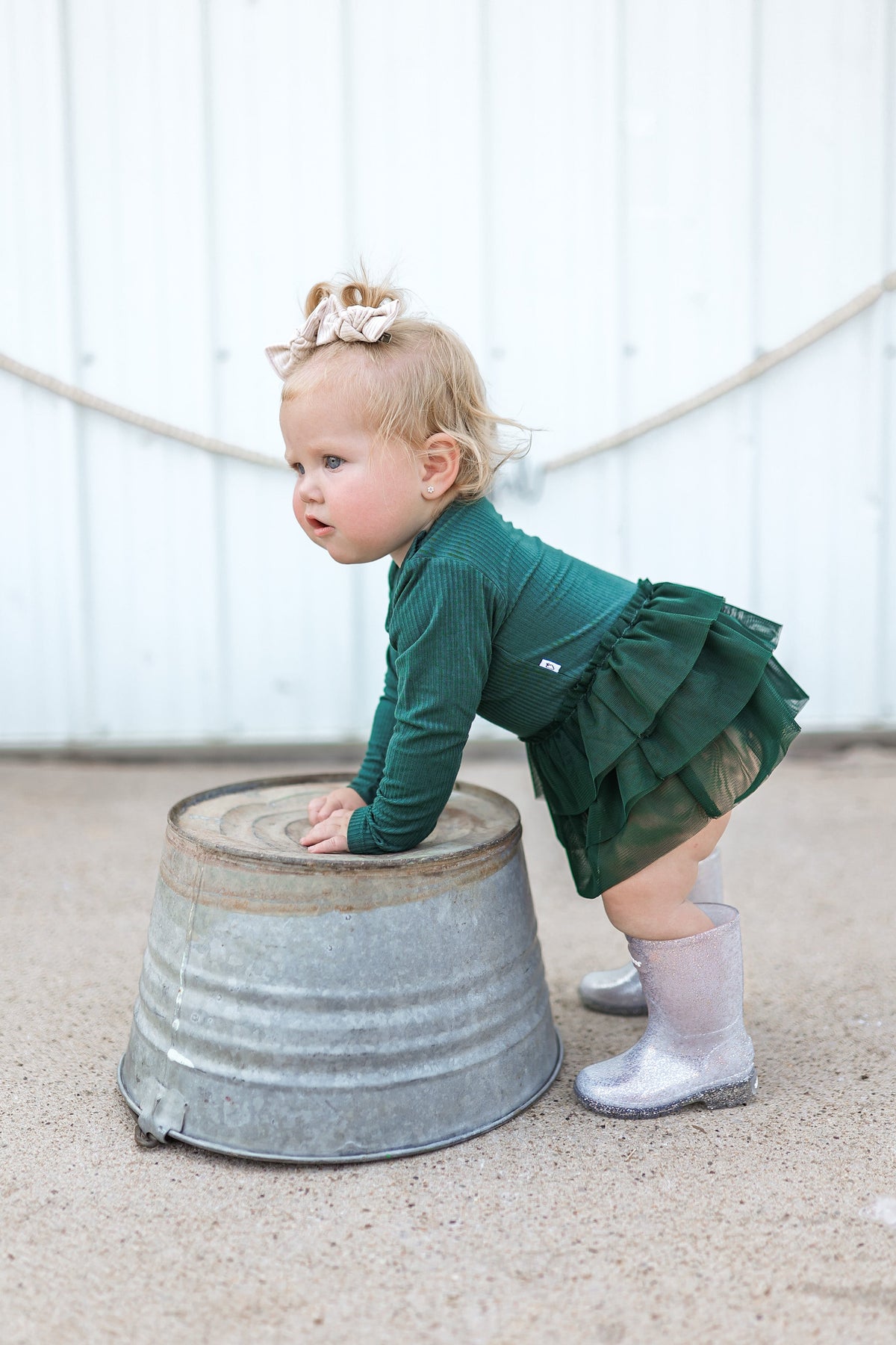 DREAM BIG LITTLE CO EVERGREEN RIB DREAM TUTU BODYSUIT DRESSEveretts Place