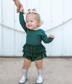 DREAM BIG LITTLE CO EVERGREEN RIB DREAM TUTU BODYSUIT DRESSEveretts Place