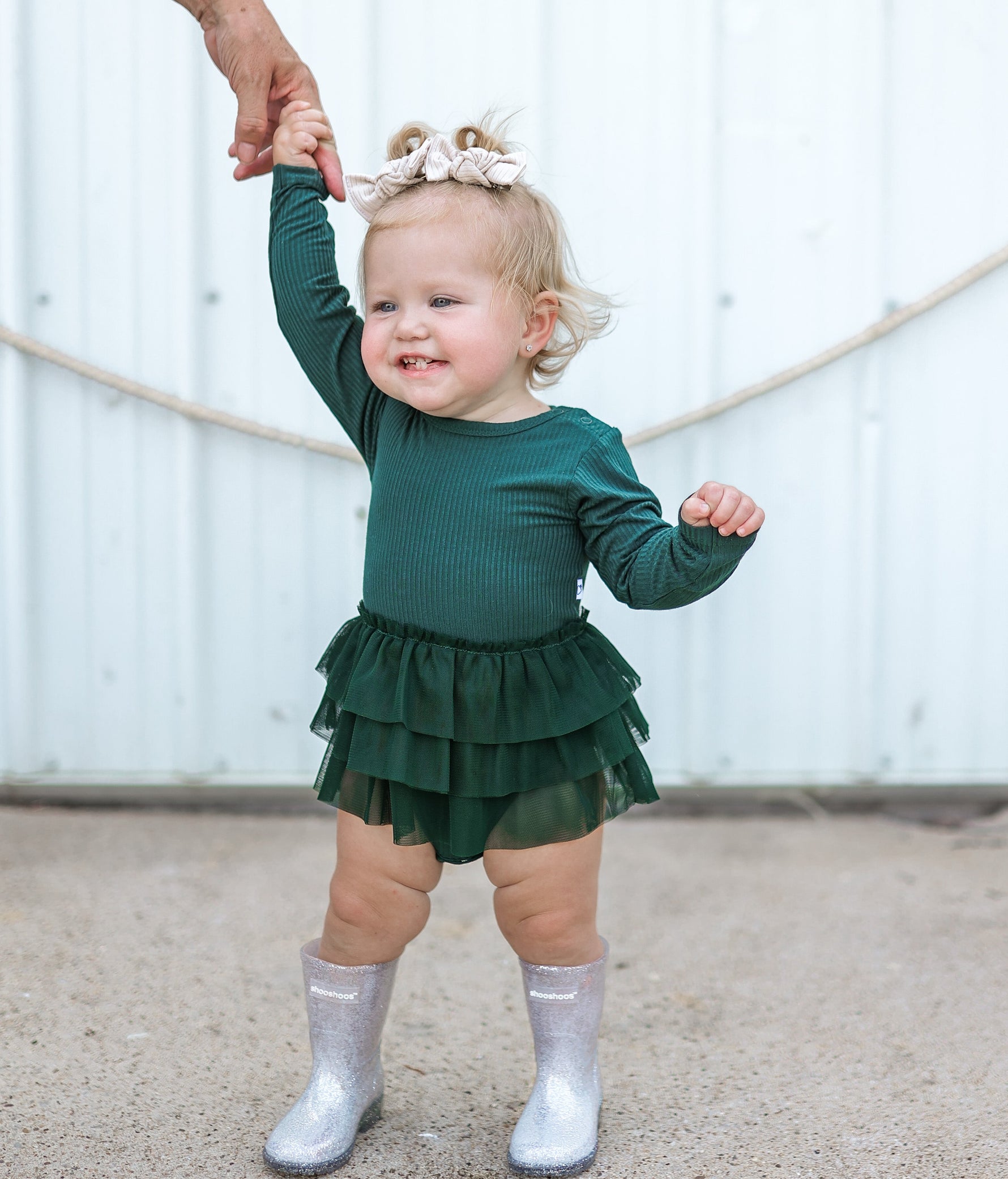 DREAM BIG LITTLE CO EVERGREEN RIB DREAM TUTU BODYSUIT DRESSEveretts Place