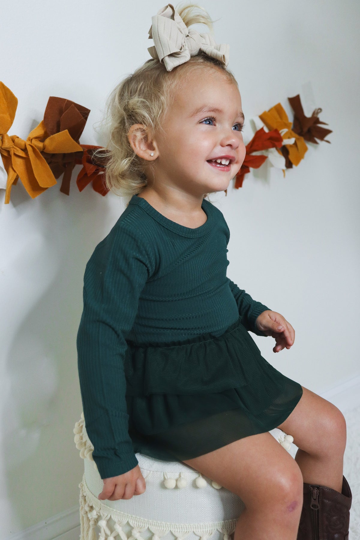 DREAM BIG LITTLE CO EVERGREEN RIB DREAM TUTU BODYSUIT DRESSEveretts Place