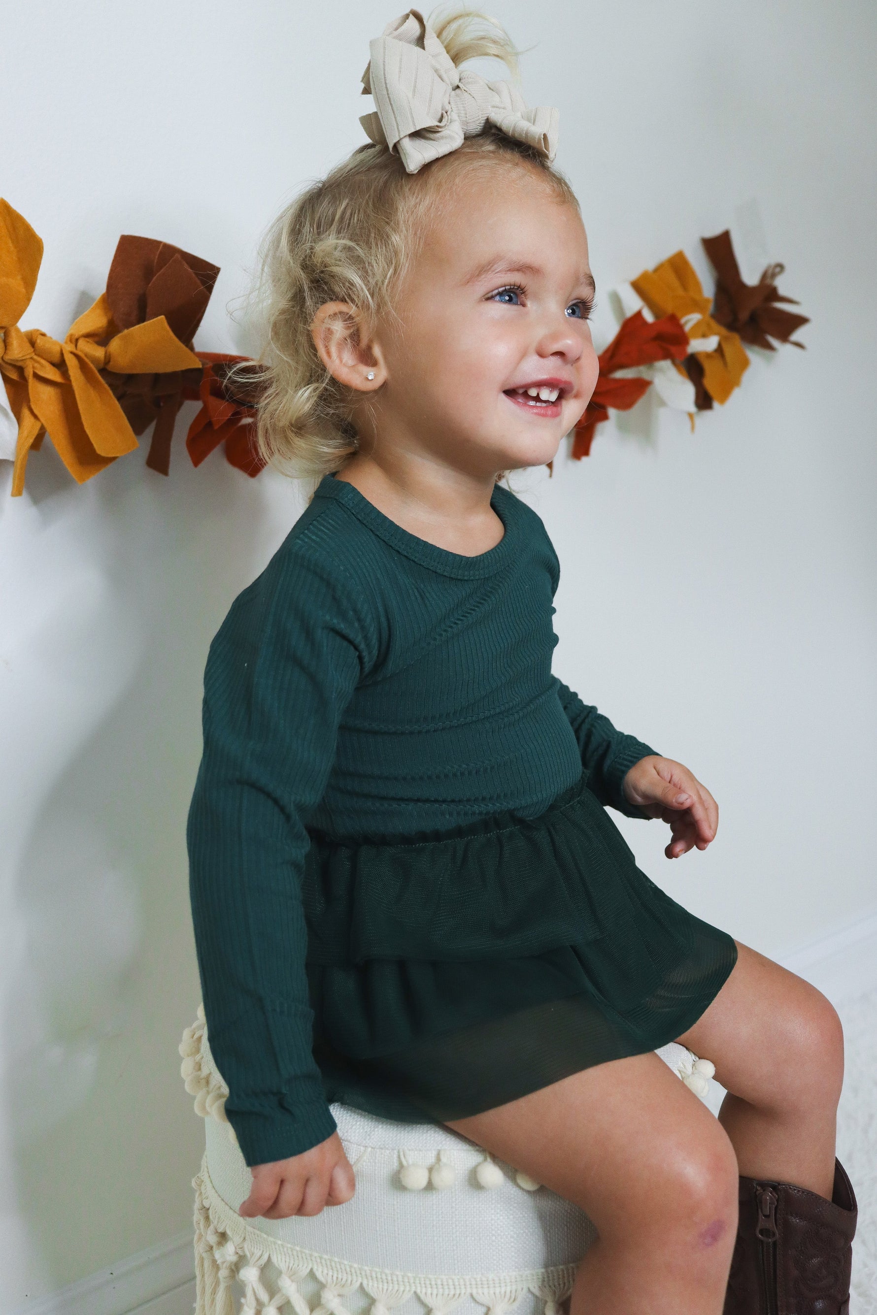 DREAM BIG LITTLE CO EVERGREEN RIB DREAM TUTU BODYSUIT DRESSEveretts Place