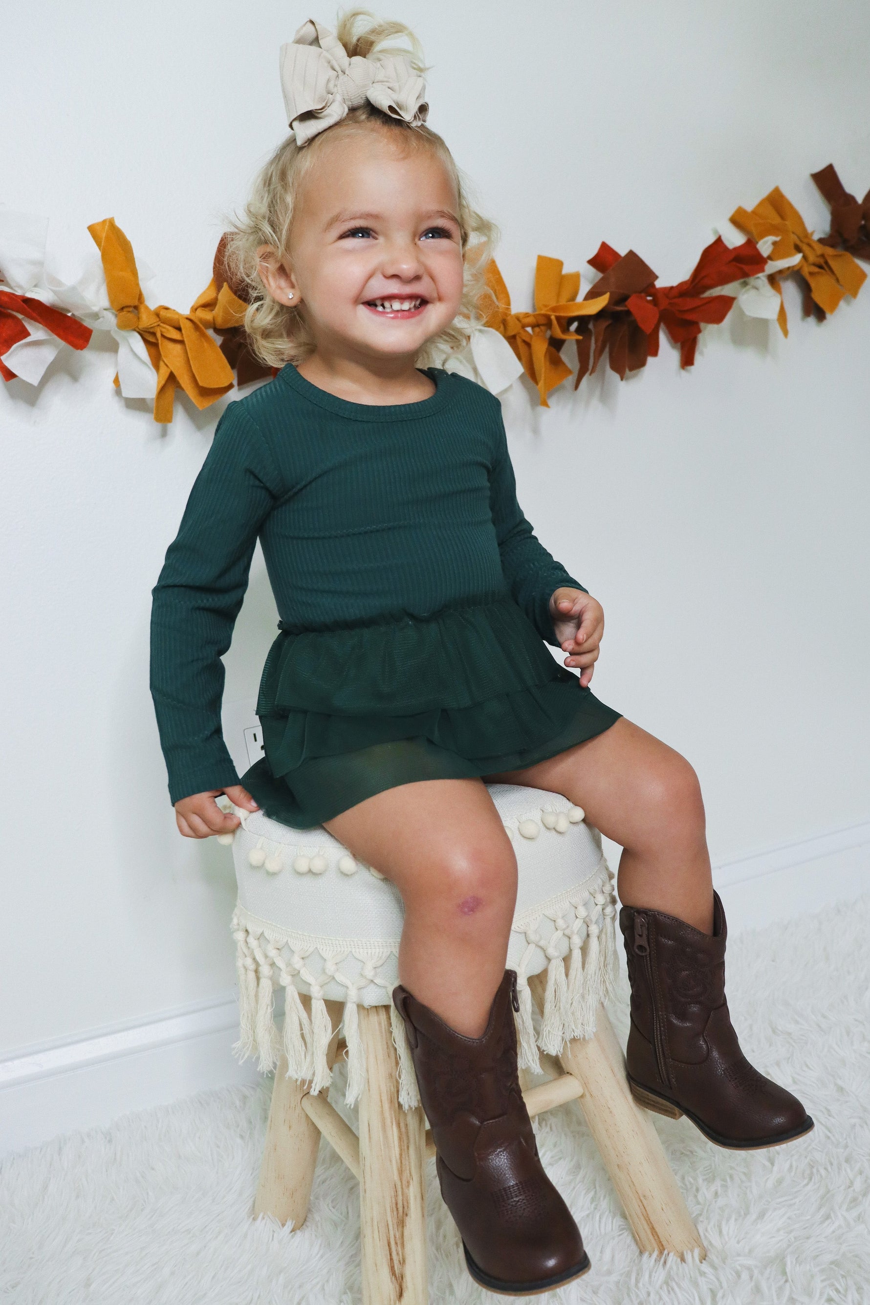 DREAM BIG LITTLE CO EVERGREEN RIB DREAM TUTU BODYSUIT DRESSEveretts Place
