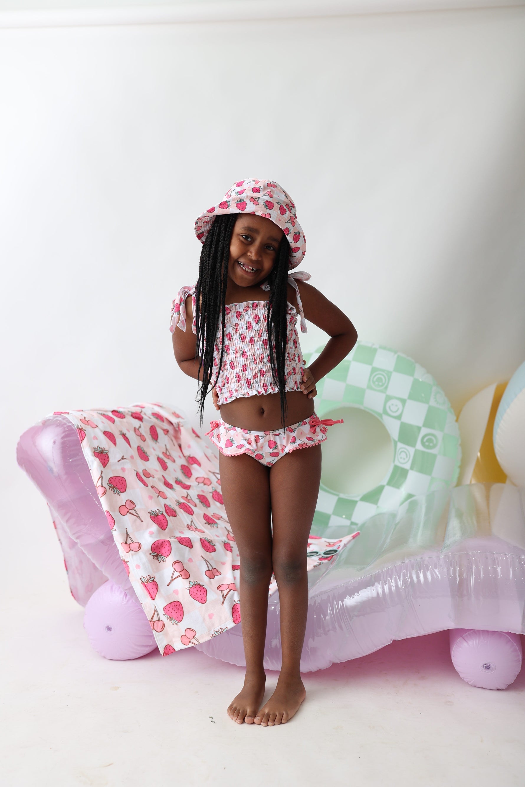 DREAM BIG LITTLE CO EXCLUSIVE BERRY BROOKLYN DREAM SMOCKED TANKINI TWO PIECE SWIM SUITEveretts Place