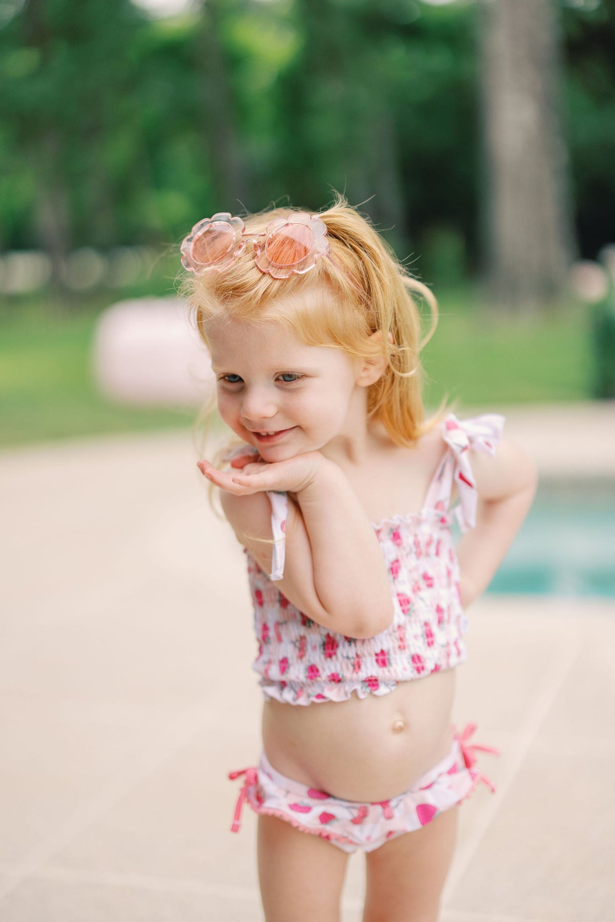 DREAM BIG LITTLE CO EXCLUSIVE BERRY BROOKLYN DREAM SMOCKED TANKINI TWO PIECE SWIM SUITEveretts Place
