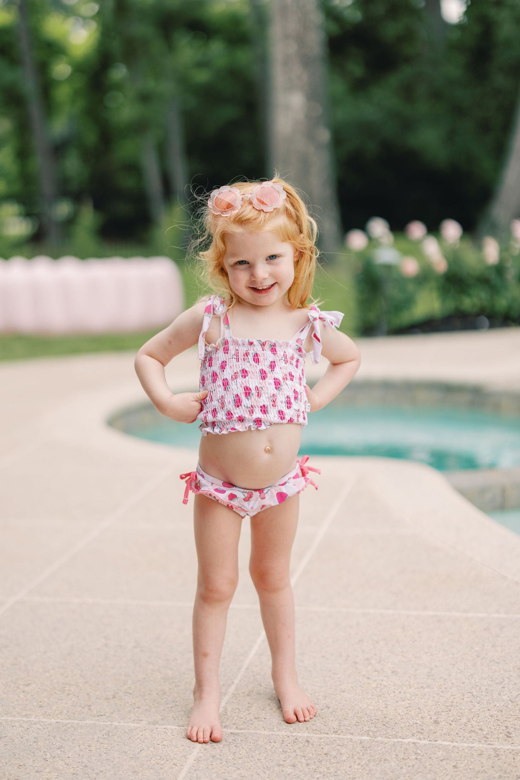 DREAM BIG LITTLE CO EXCLUSIVE BERRY BROOKLYN DREAM SMOCKED TANKINI TWO PIECE SWIM SUITEveretts Place