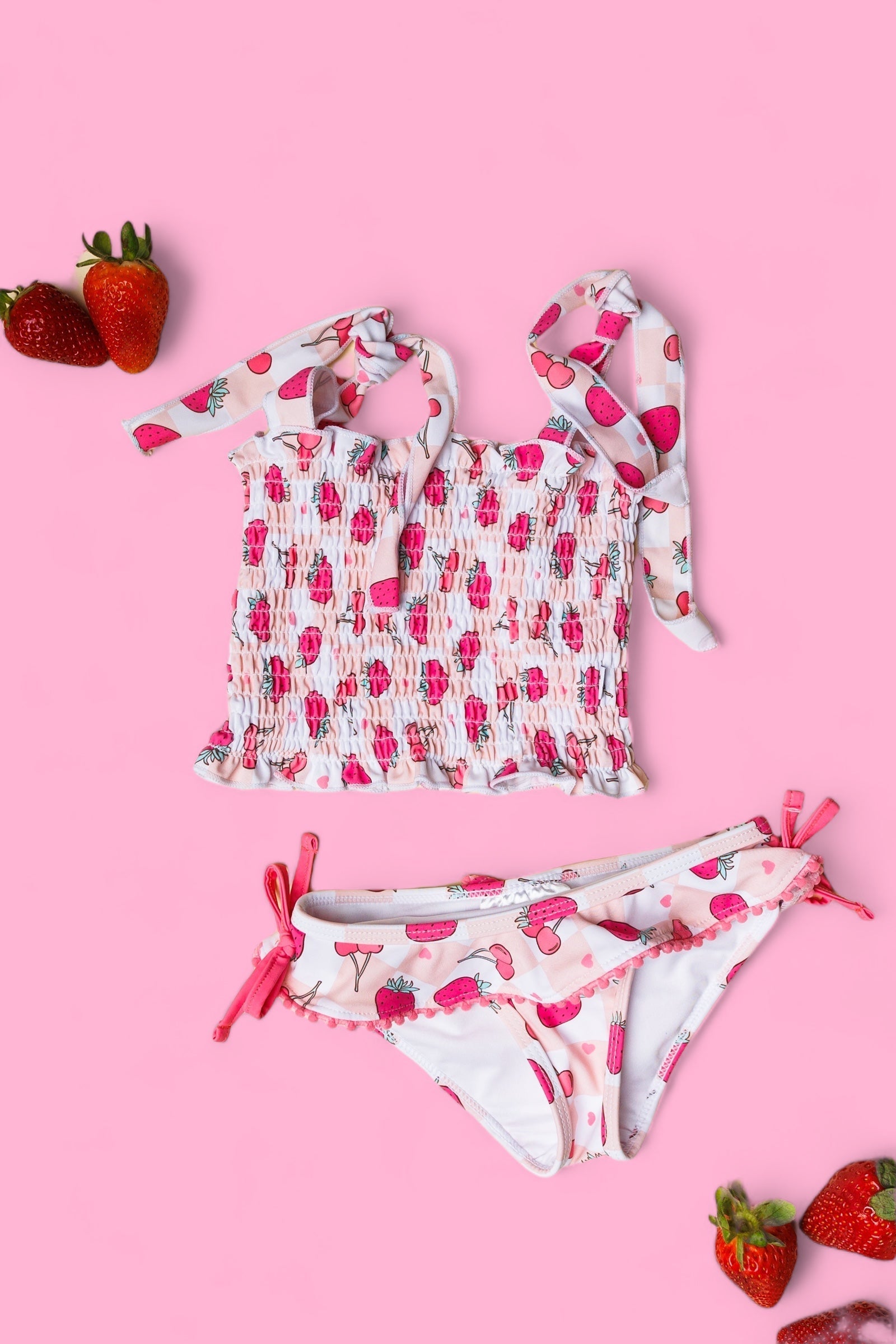 DREAM BIG LITTLE CO EXCLUSIVE BERRY BROOKLYN DREAM SMOCKED TANKINI TWO PIECE SWIM SUITEveretts Place