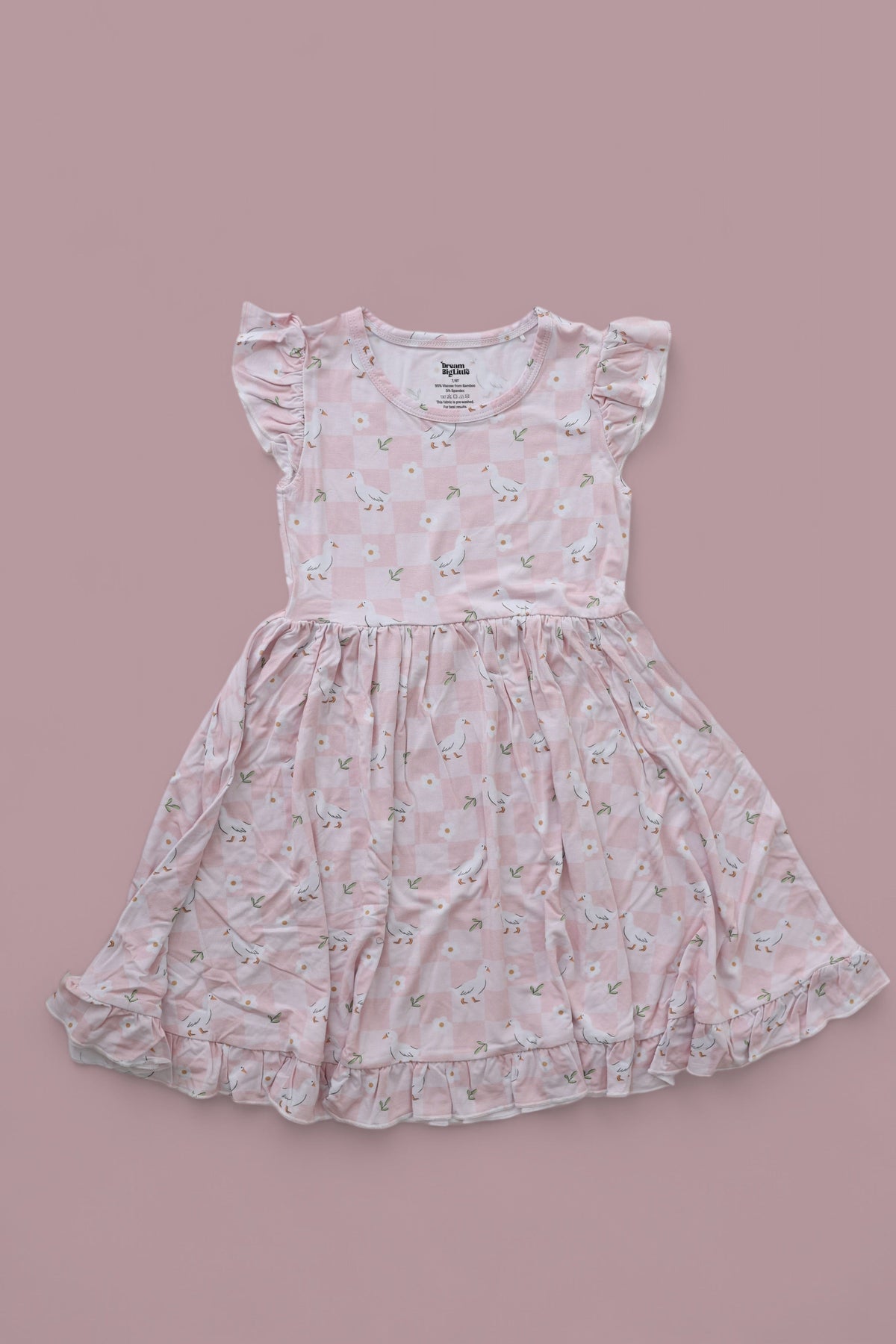 DREAM BIG LITTLE CO EXCLUSIVE DUCKS AND DAISIES DREAM CAP SLEEVE RUFFLE DRESSEveretts Place