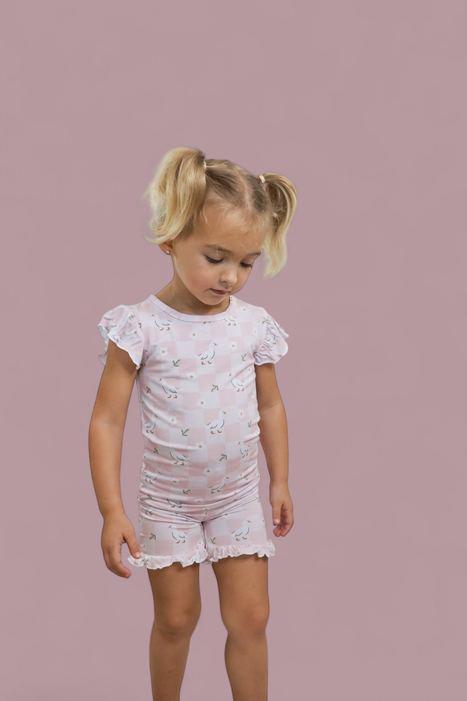 DREAM BIG LITTLE CO EXCLUSIVE DUCKS AND DAISIES DREAM RUFFLE SHORT SETEveretts Place