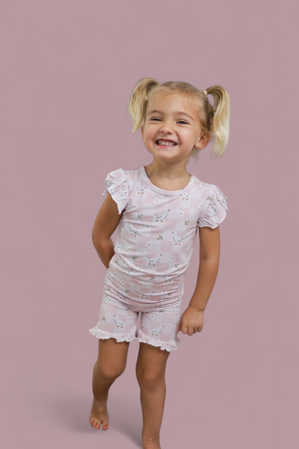 DREAM BIG LITTLE CO EXCLUSIVE DUCKS AND DAISIES DREAM RUFFLE SHORT SETEveretts Place