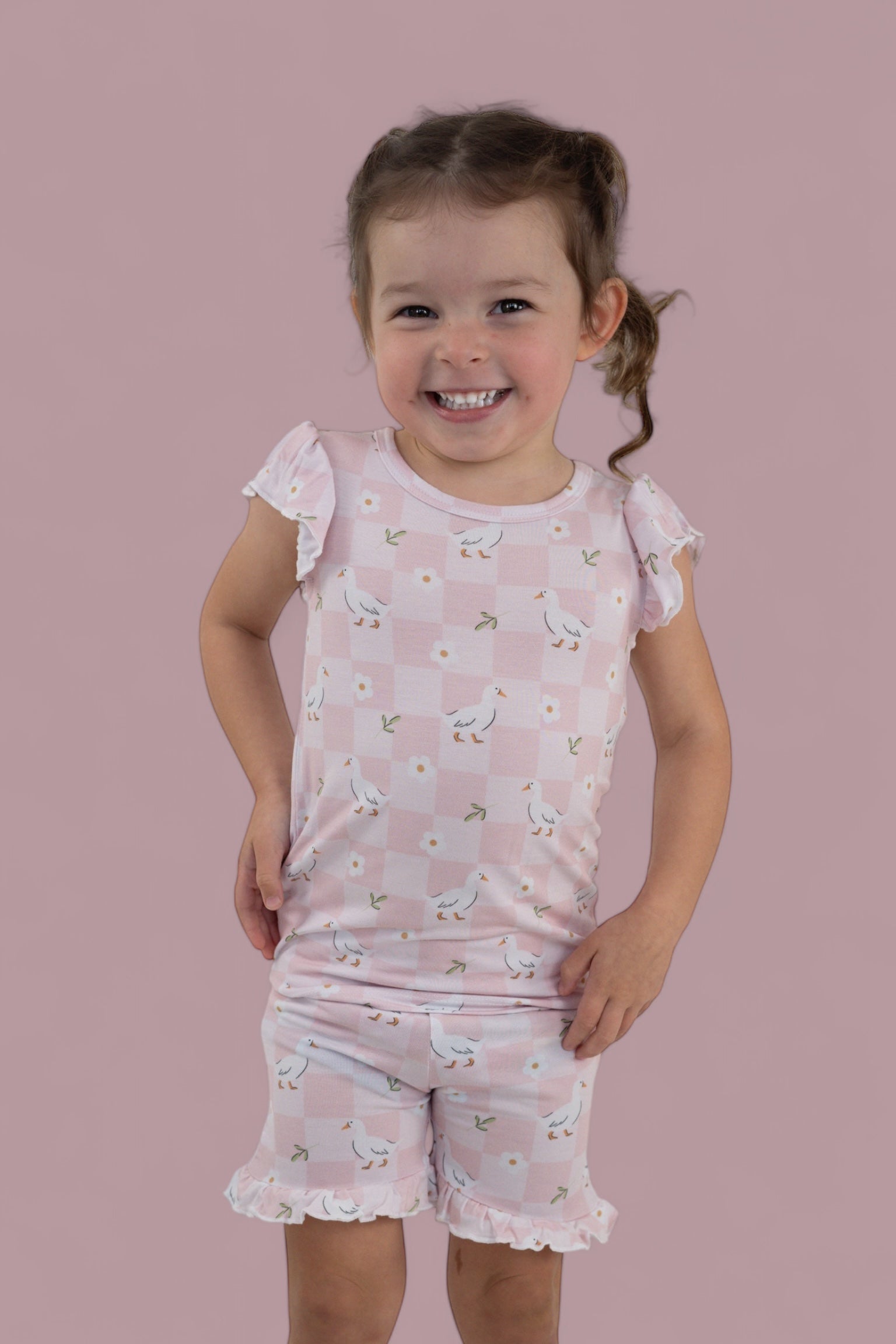 DREAM BIG LITTLE CO EXCLUSIVE DUCKS AND DAISIES DREAM RUFFLE SHORT SETEveretts Place