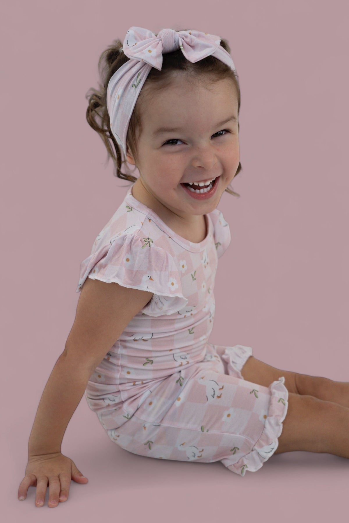 DREAM BIG LITTLE CO EXCLUSIVE DUCKS AND DAISIES DREAM RUFFLE SHORT SETEveretts Place