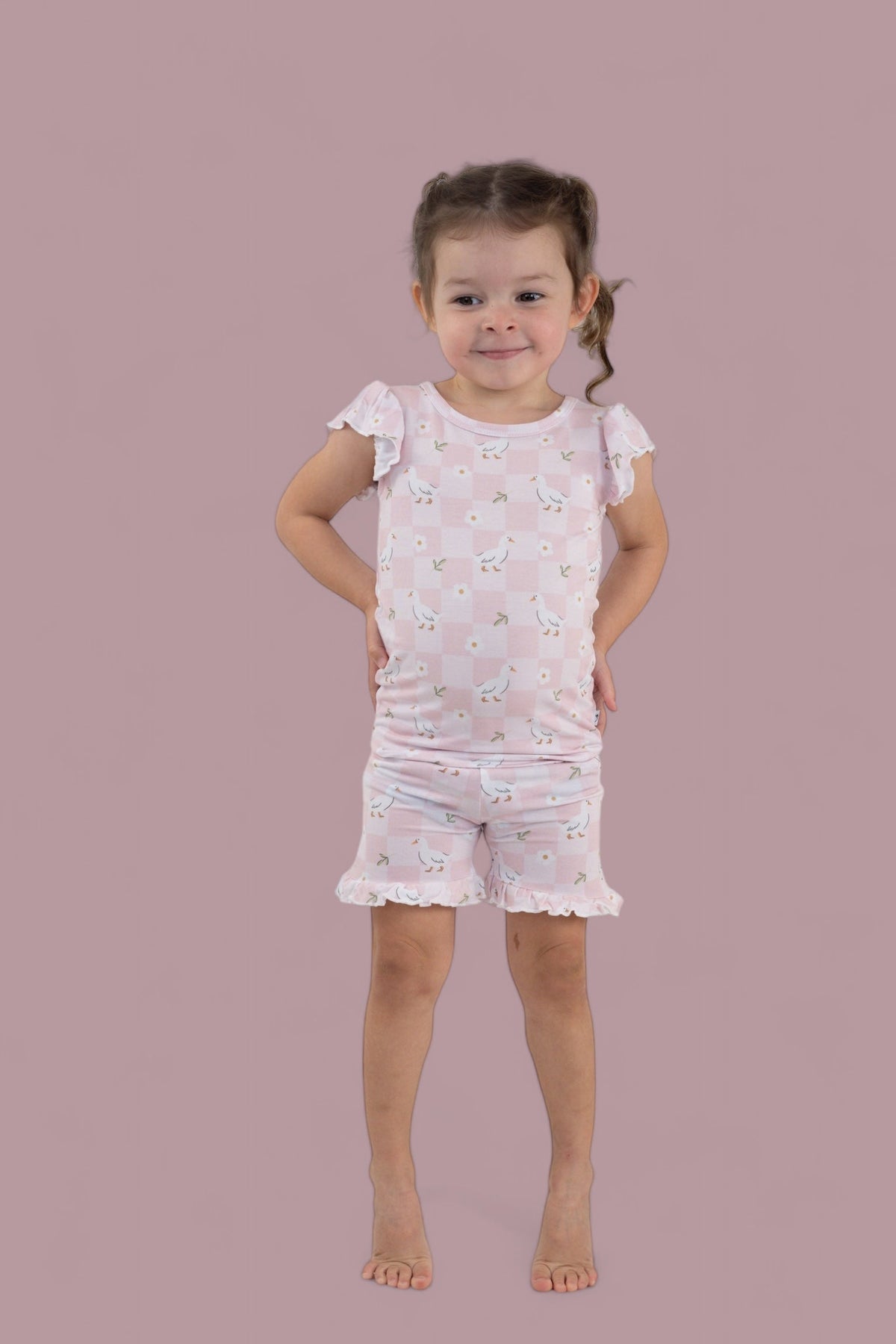 DREAM BIG LITTLE CO EXCLUSIVE DUCKS AND DAISIES DREAM RUFFLE SHORT SETEveretts Place