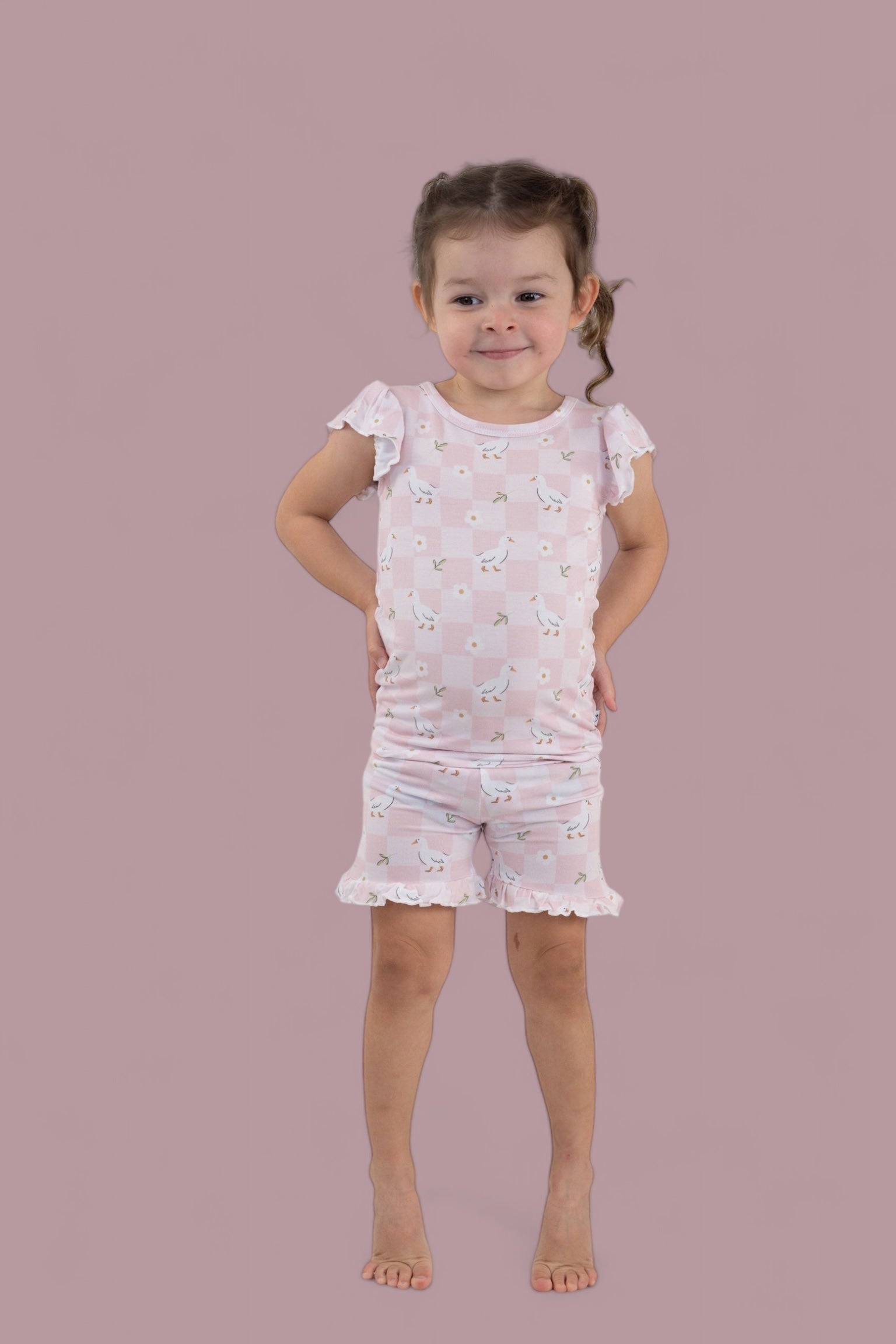 DREAM BIG LITTLE CO EXCLUSIVE DUCKS AND DAISIES DREAM RUFFLE SHORT SETEveretts Place