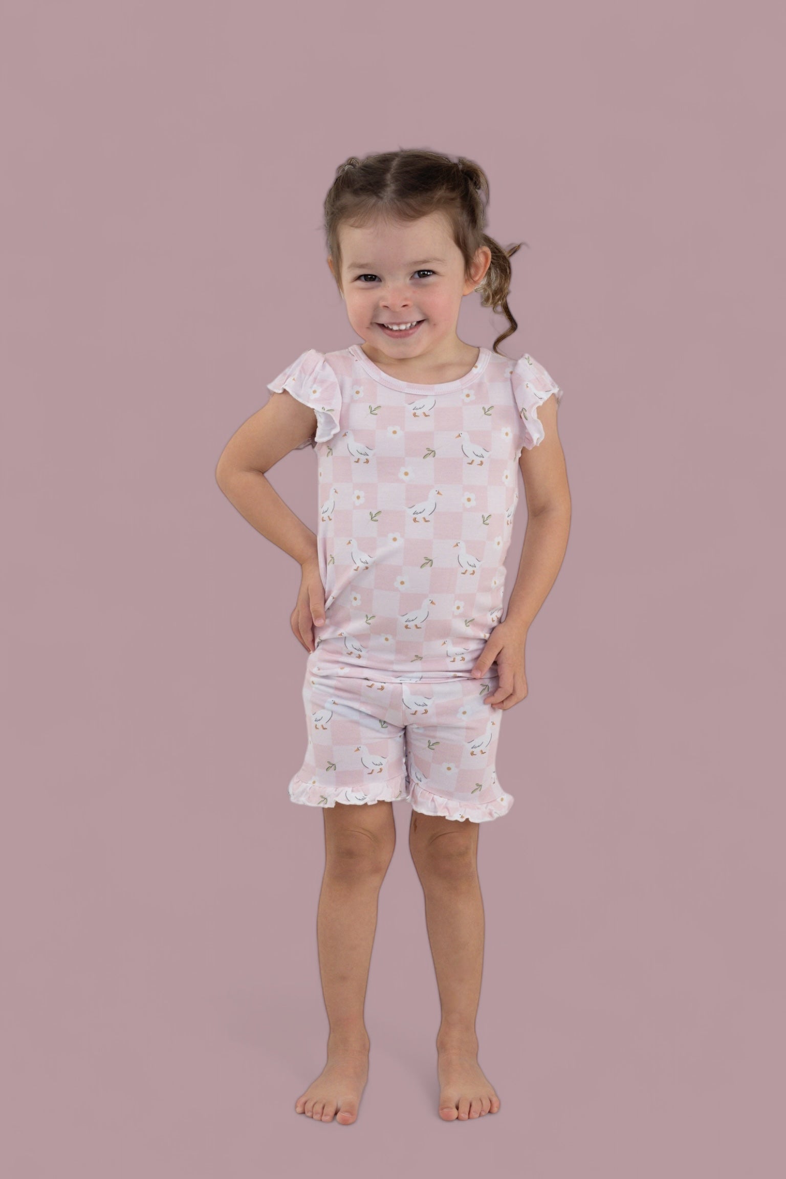 DREAM BIG LITTLE CO EXCLUSIVE DUCKS AND DAISIES DREAM RUFFLE SHORT SETEveretts Place