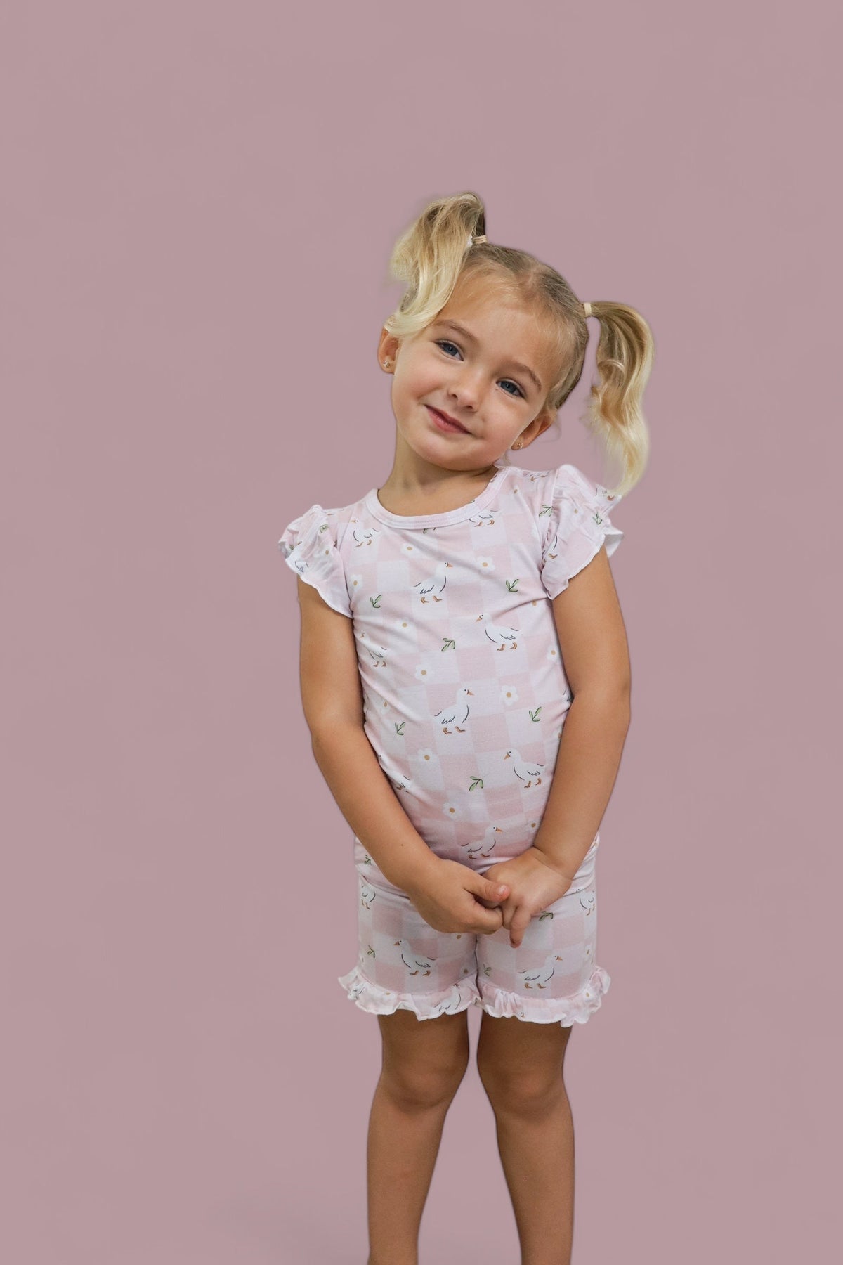 DREAM BIG LITTLE CO EXCLUSIVE DUCKS AND DAISIES DREAM RUFFLE SHORT SETEveretts Place