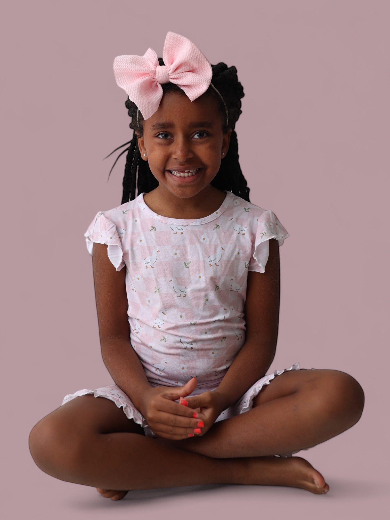 DREAM BIG LITTLE CO EXCLUSIVE DUCKS AND DAISIES DREAM RUFFLE SHORT SETEveretts Place