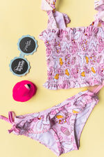 DREAM BIG LITTLE CO EXCLUSIVE GIRLS JUST WANNA HAVE SUN DREAM SMOCKED TANKINI TWO PIECE SWIM SUITEveretts Place