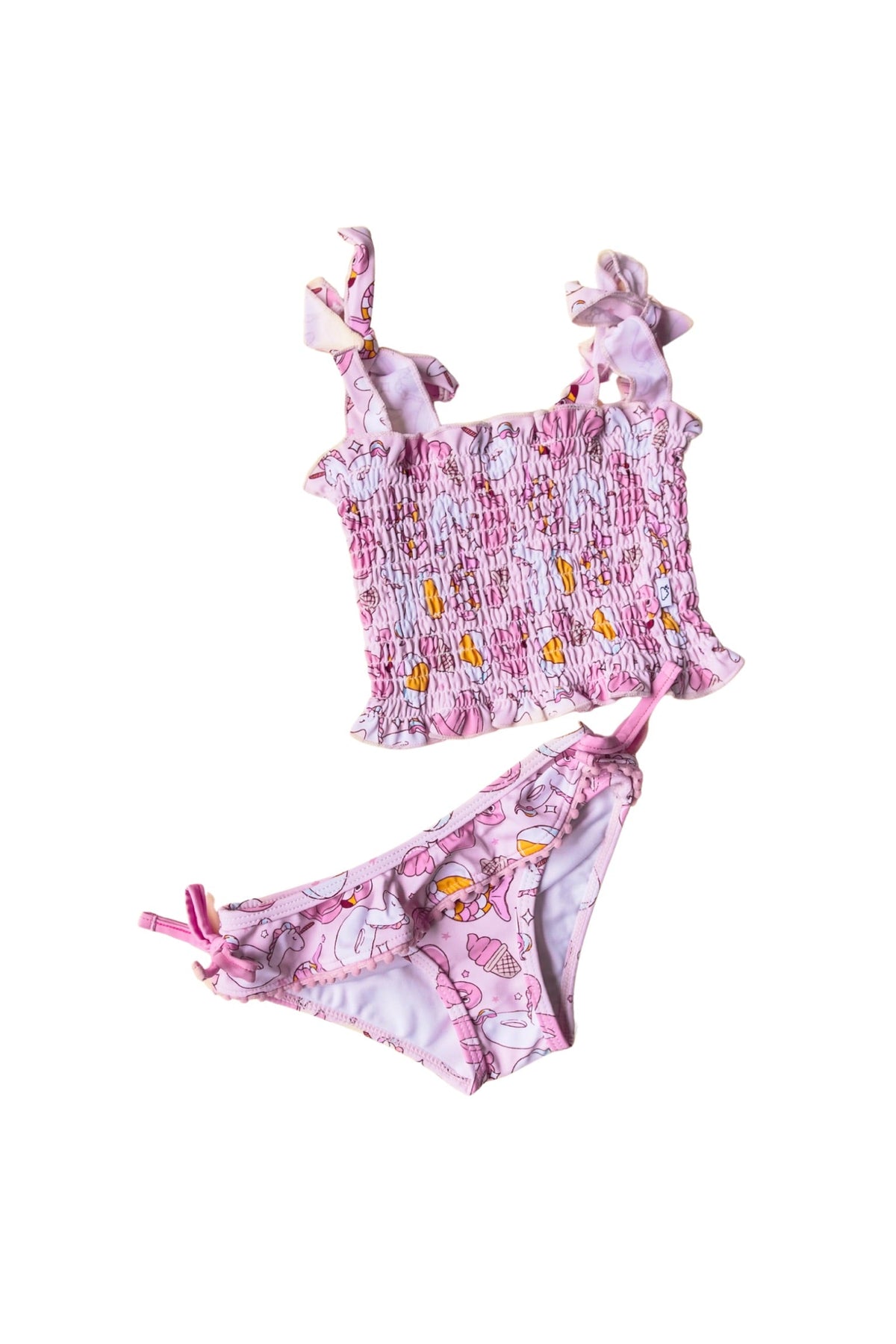 DREAM BIG LITTLE CO EXCLUSIVE GIRLS JUST WANNA HAVE SUN DREAM SMOCKED TANKINI TWO PIECE SWIM SUITEveretts Place