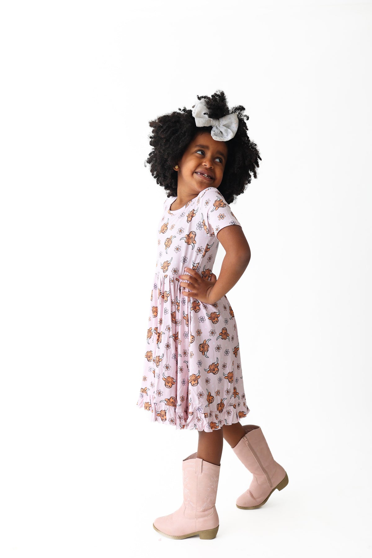 DREAM BIG LITTLE CO EXCLUSIVE HIGHLAND CUTIE DREAM RUFFLE DRESSEveretts Place