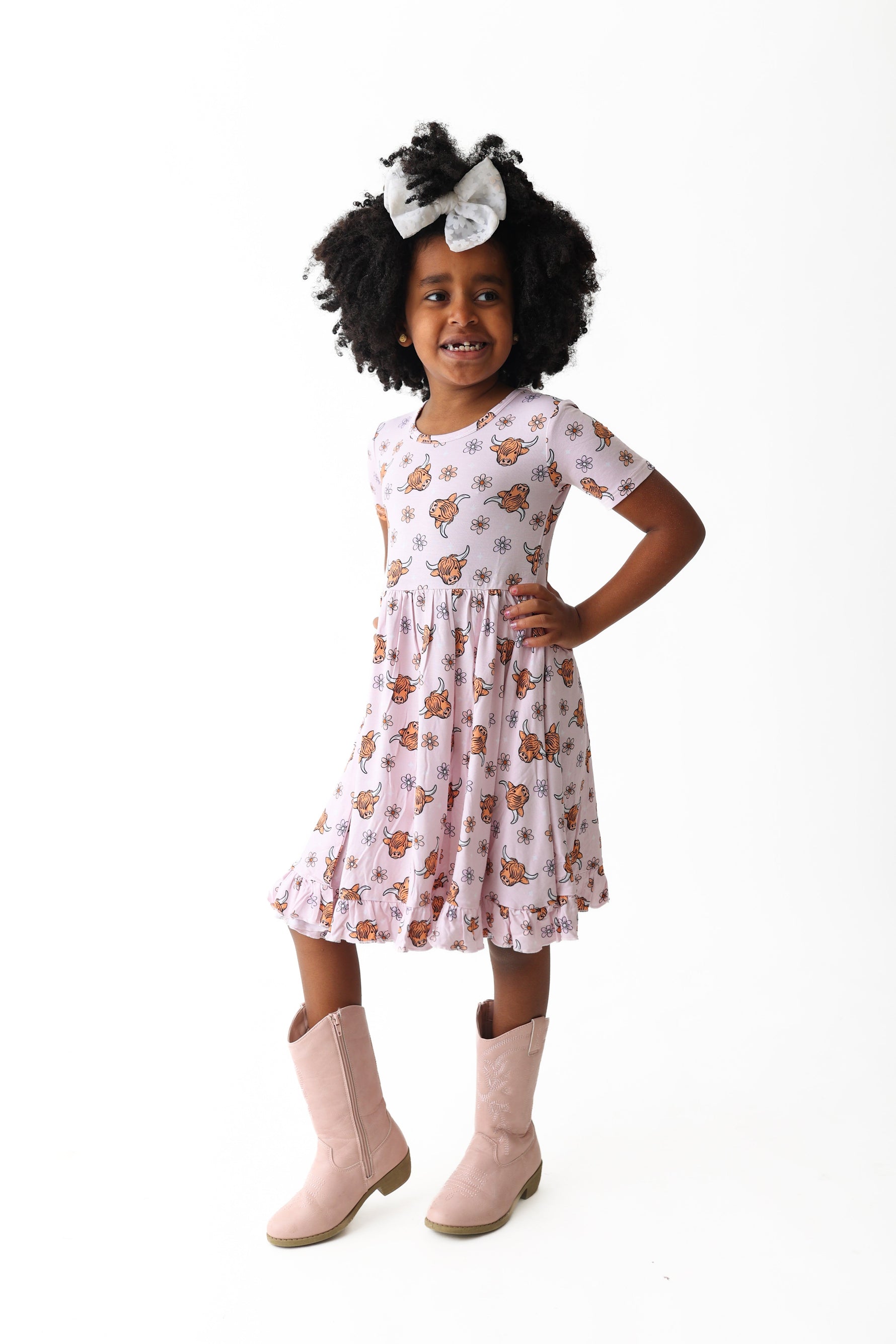 DREAM BIG LITTLE CO EXCLUSIVE HIGHLAND CUTIE DREAM RUFFLE DRESSEveretts Place