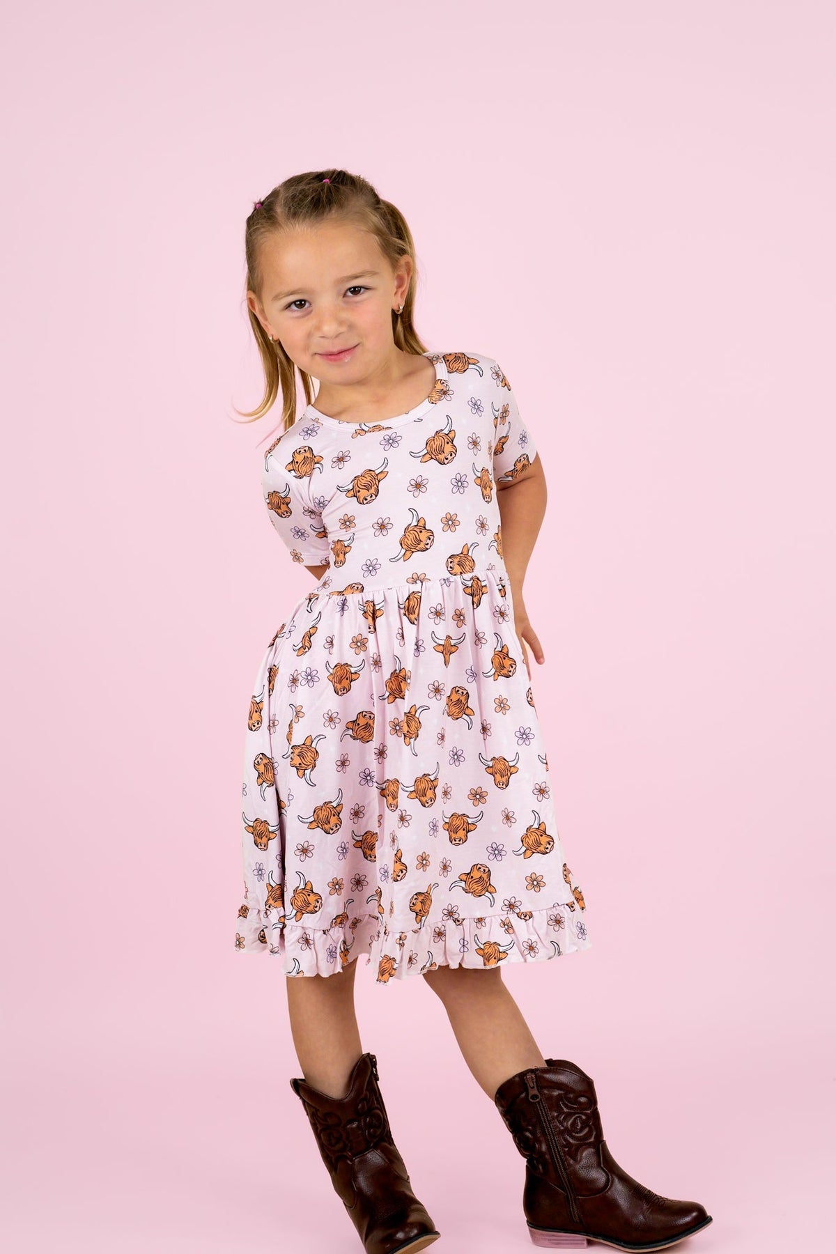 DREAM BIG LITTLE CO EXCLUSIVE HIGHLAND CUTIE DREAM RUFFLE DRESSEveretts Place