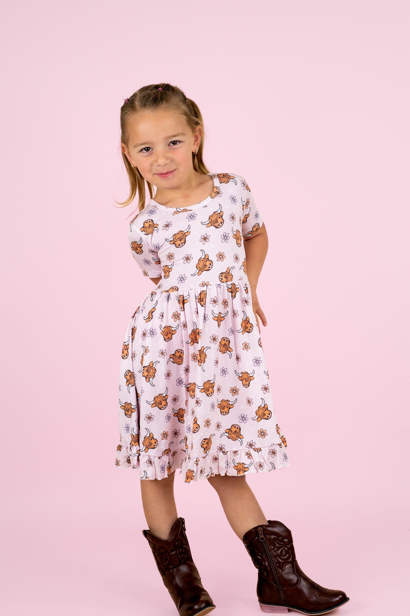 DREAM BIG LITTLE CO EXCLUSIVE HIGHLAND CUTIE DREAM RUFFLE DRESSEveretts Place