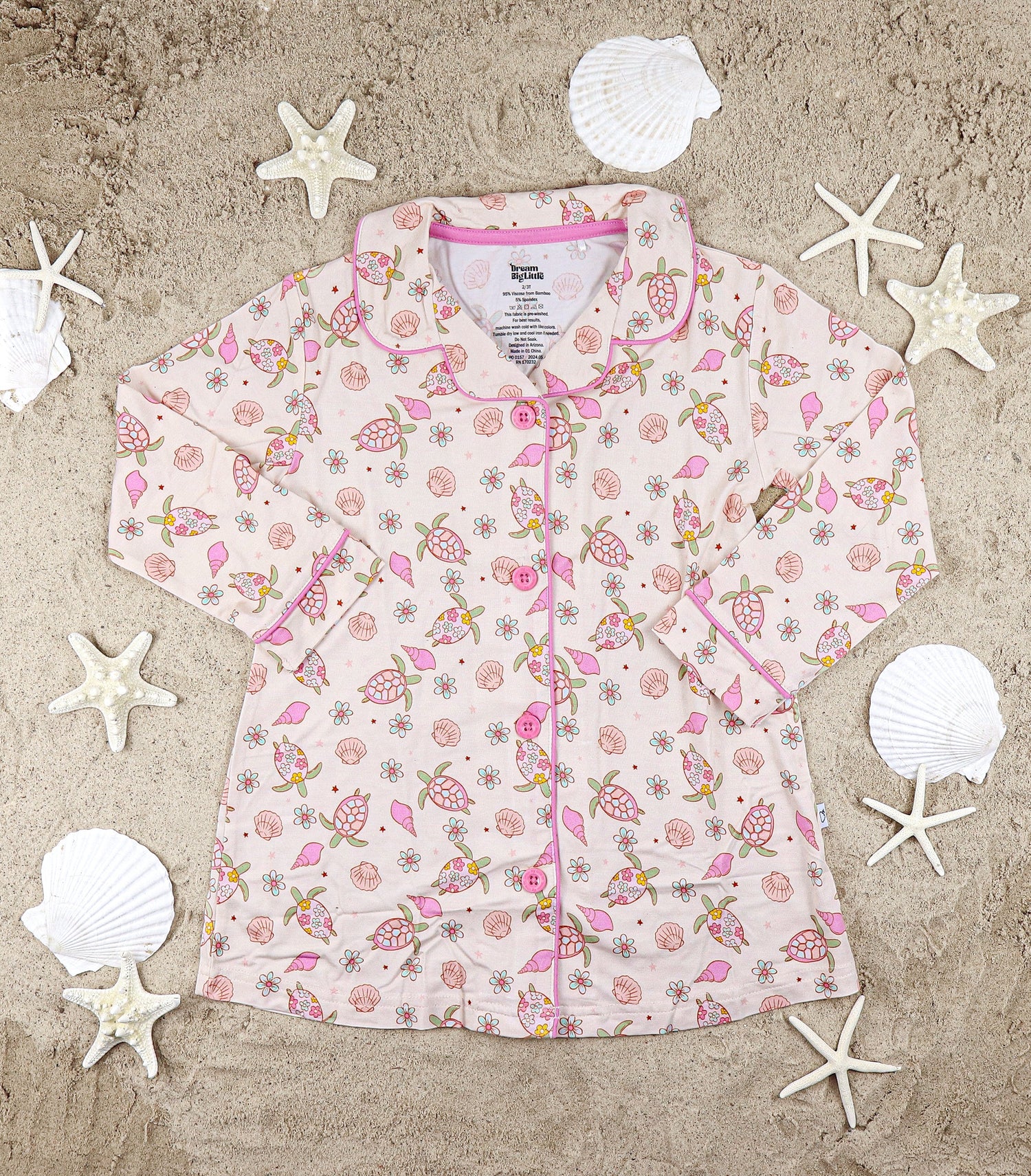 DREAM BIG LITTLE CO Exclusive Love Your Shell Girls Dream Gown Sea Turtle PatternEveretts Place