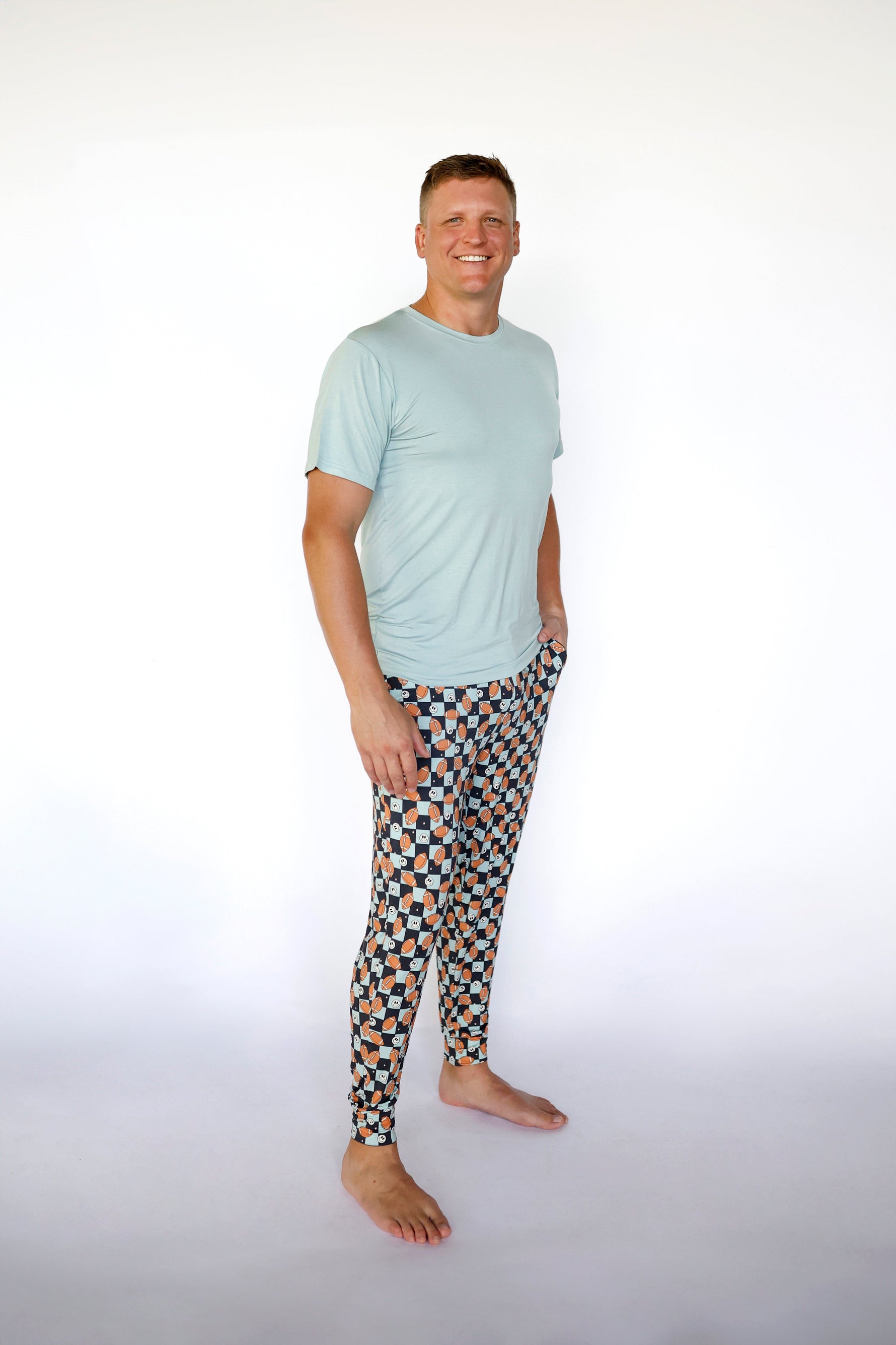DREAM BIG LITTLE CO EXCLUSIVE LUKE'S FANTASY FOOTBALL SHORT SLEEVE MEN'S DREAM JOGGER SETEveretts Place