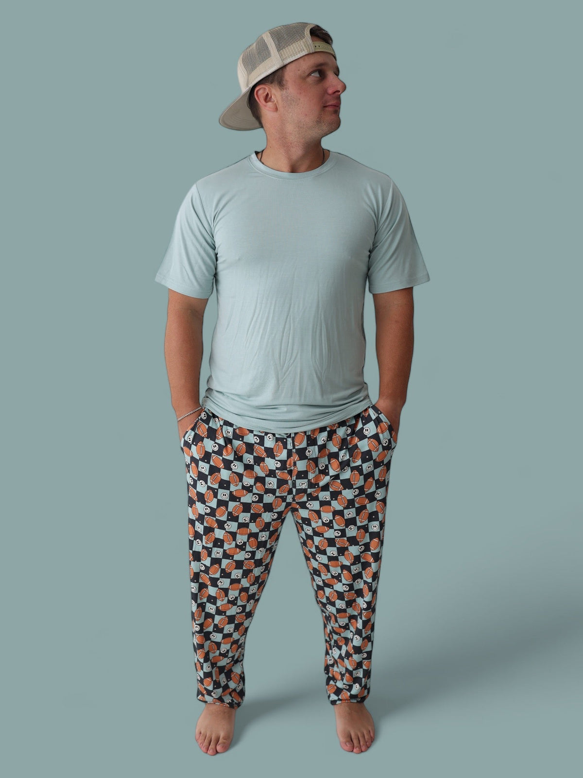 DREAM BIG LITTLE CO EXCLUSIVE LUKE'S FANTASY FOOTBALL SHORT SLEEVE MEN'S DREAM JOGGER SETEveretts Place