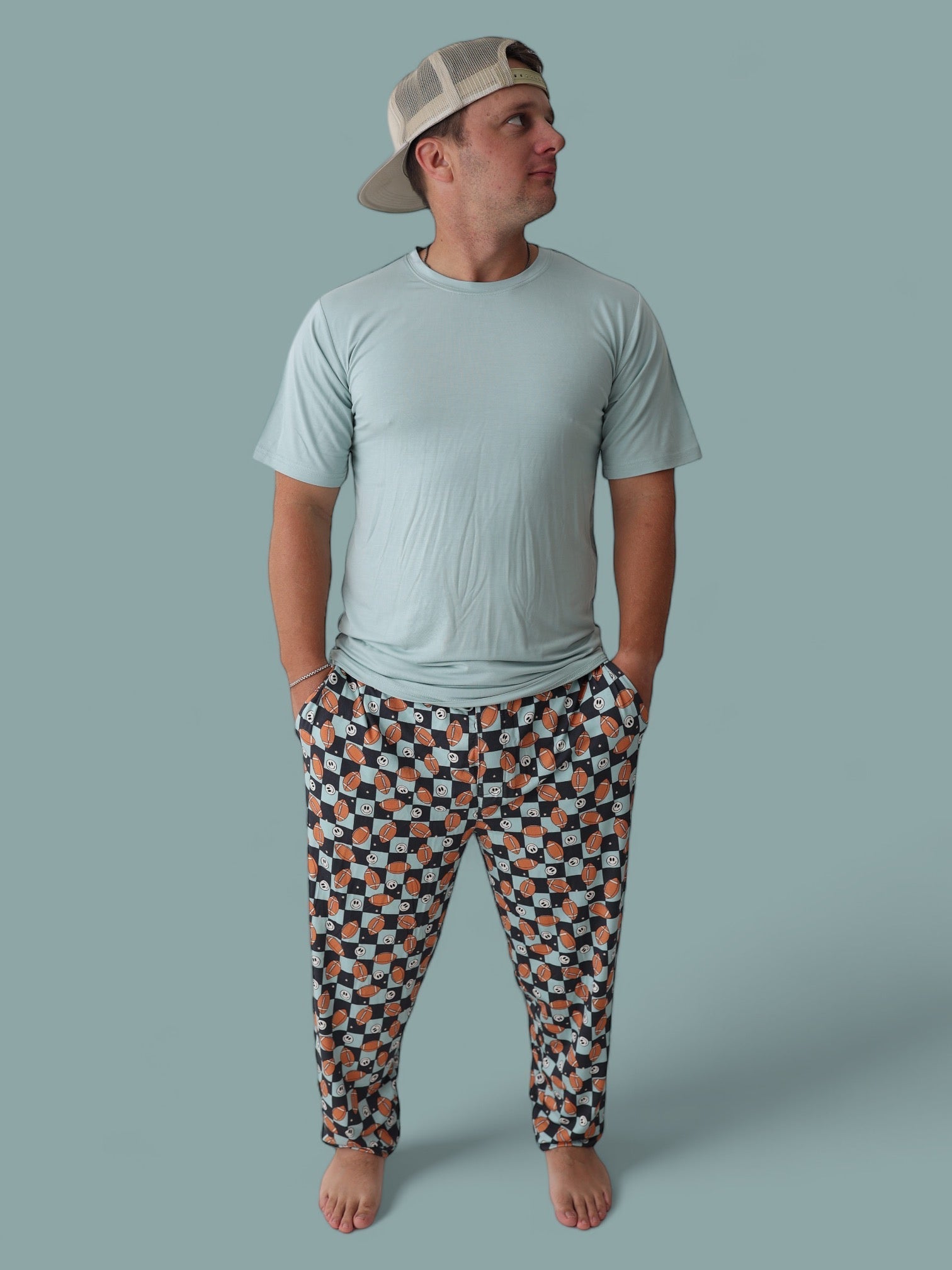 DREAM BIG LITTLE CO EXCLUSIVE LUKE'S FANTASY FOOTBALL SHORT SLEEVE MEN'S DREAM JOGGER SETEveretts Place