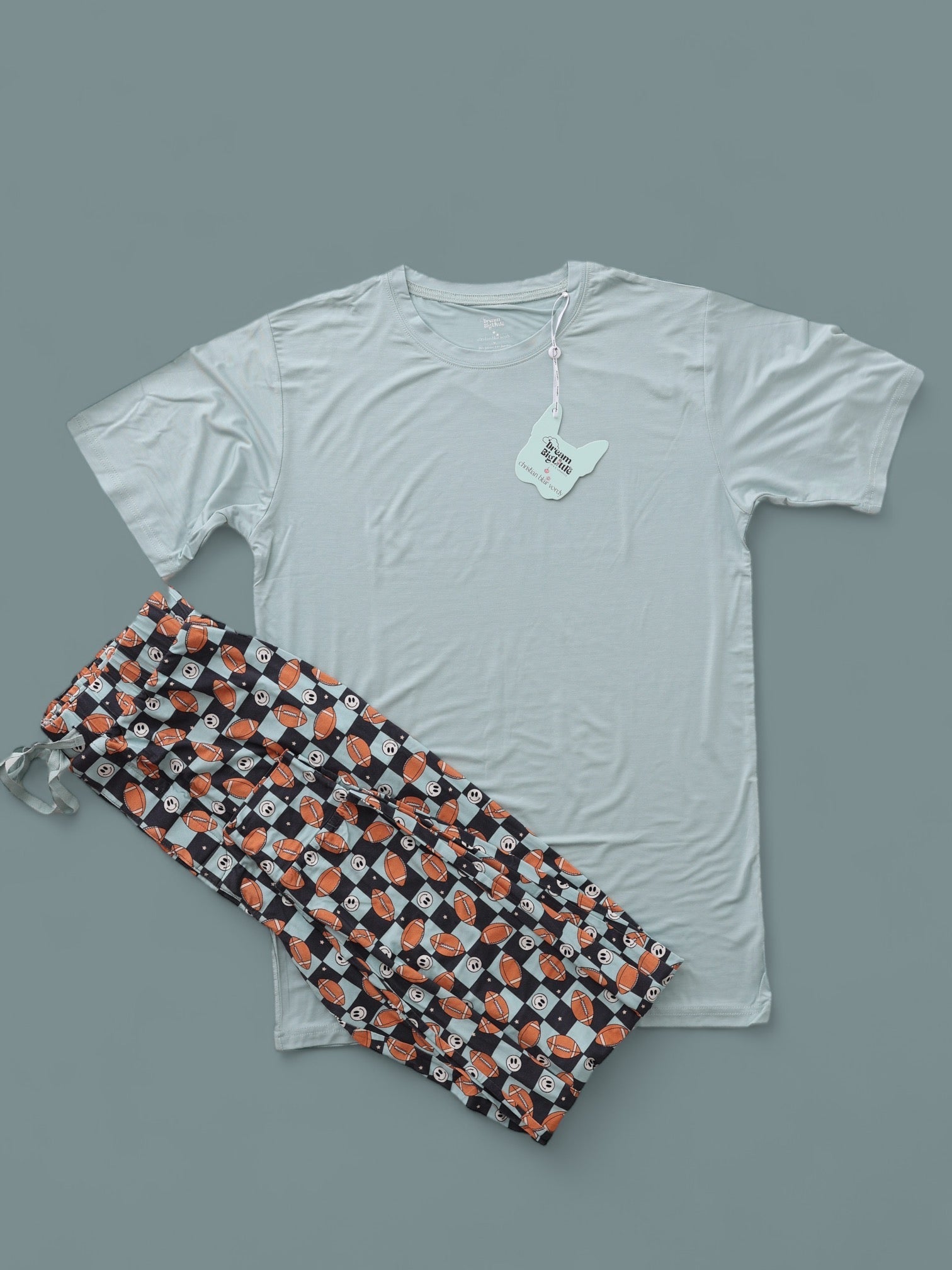DREAM BIG LITTLE CO EXCLUSIVE LUKE'S FANTASY FOOTBALL SHORT SLEEVE MEN'S DREAM JOGGER SETEveretts Place