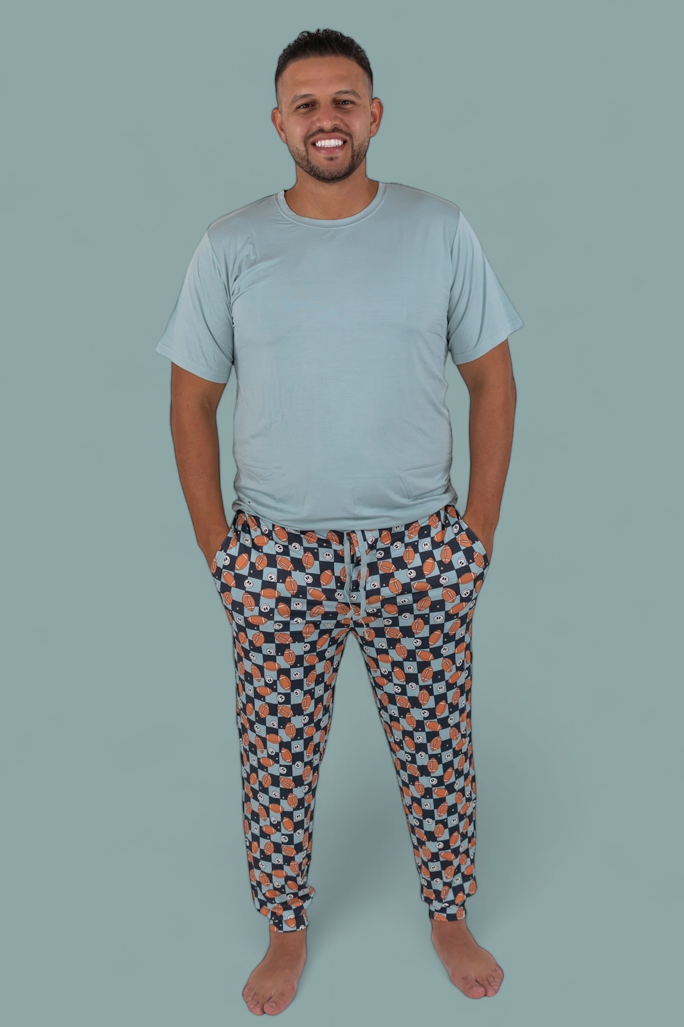 DREAM BIG LITTLE CO EXCLUSIVE LUKE'S FANTASY FOOTBALL SHORT SLEEVE MEN'S DREAM JOGGER SETEveretts Place