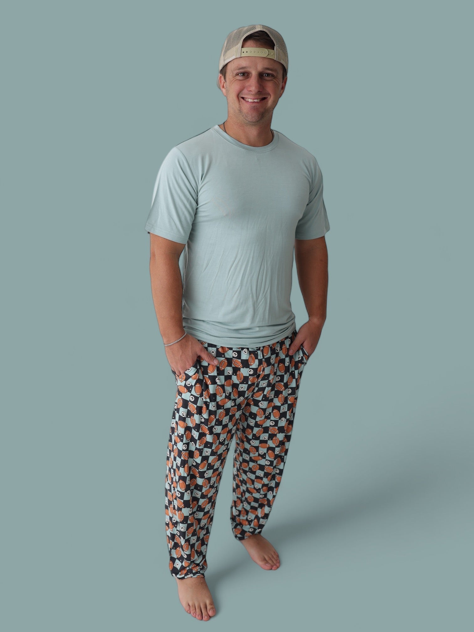DREAM BIG LITTLE CO EXCLUSIVE LUKE'S FANTASY FOOTBALL SHORT SLEEVE MEN'S DREAM JOGGER SETEveretts Place
