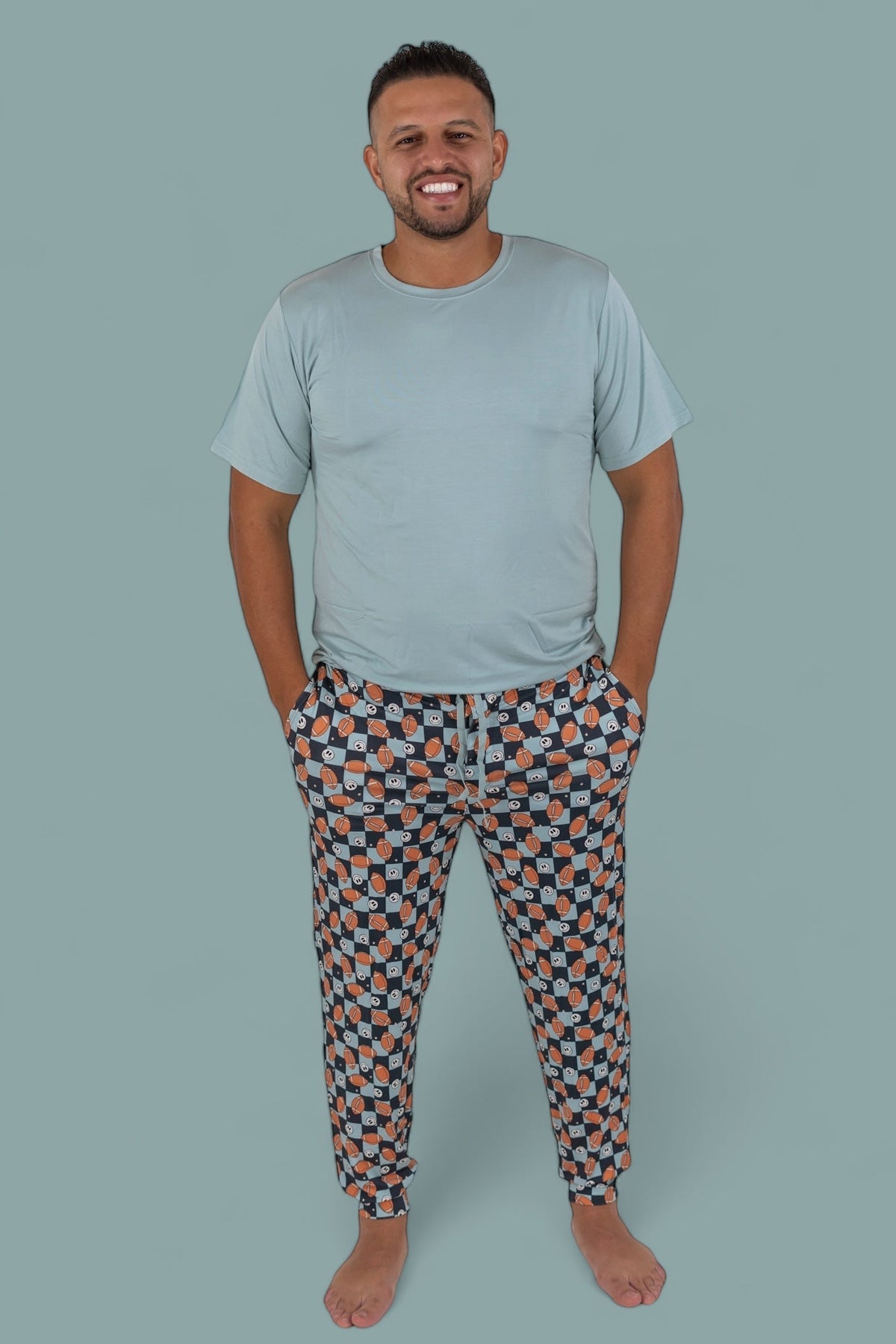 DREAM BIG LITTLE CO EXCLUSIVE LUKE'S FANTASY FOOTBALL SHORT SLEEVE MEN'S DREAM JOGGER SETEveretts Place