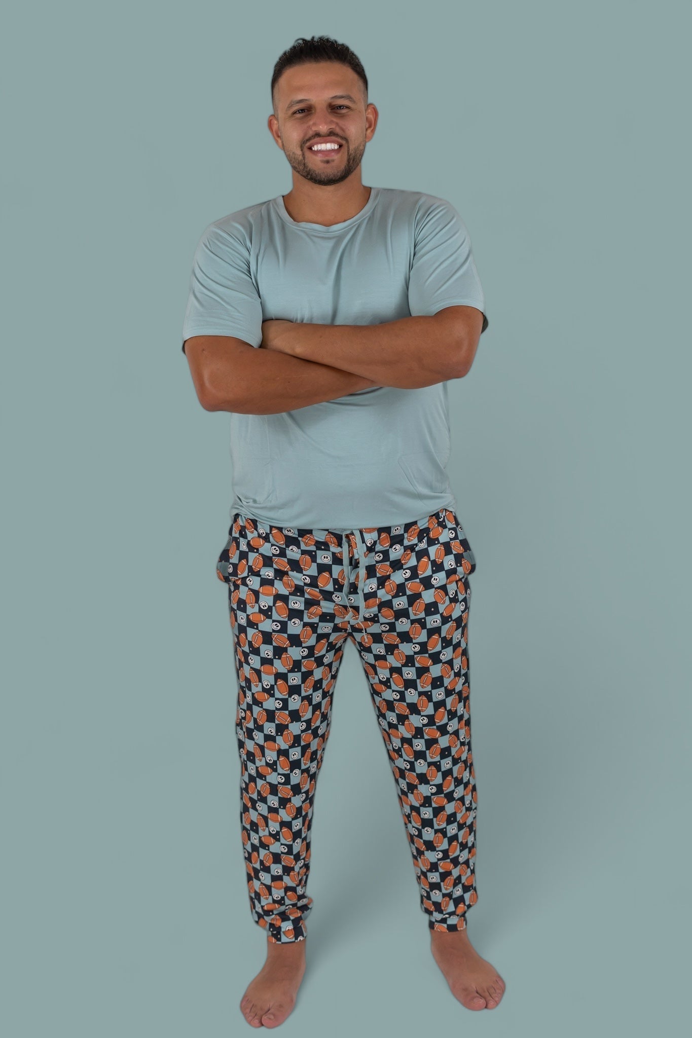 DREAM BIG LITTLE CO EXCLUSIVE LUKE'S FANTASY FOOTBALL SHORT SLEEVE MEN'S DREAM JOGGER SETEveretts Place