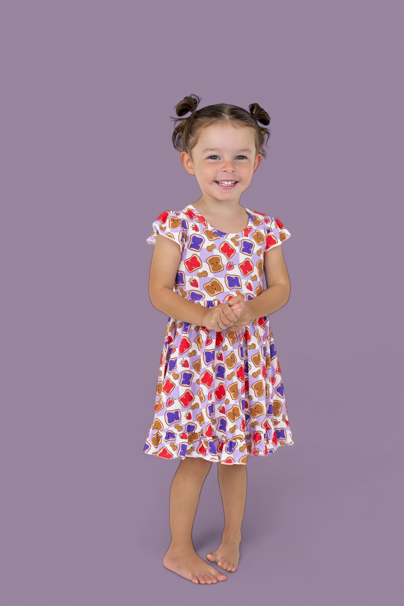 DREAM BIG LITTLE CO EXCLUSIVE PEANUT BUTTER JELLY TIME DREAM RUFFLE DRESSEveretts Place