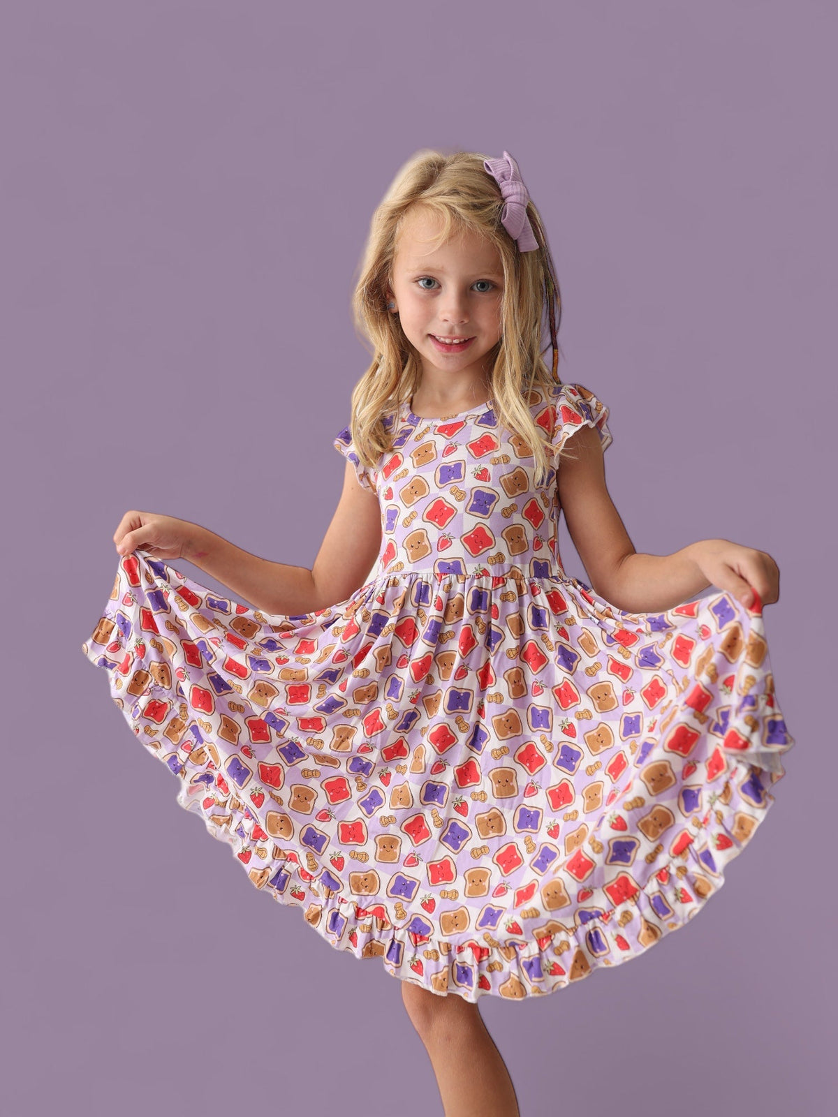 DREAM BIG LITTLE CO EXCLUSIVE PEANUT BUTTER JELLY TIME DREAM RUFFLE DRESSEveretts Place